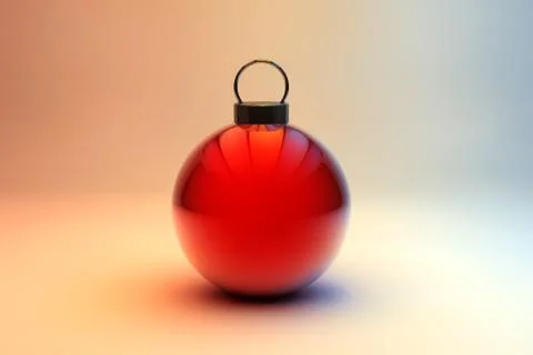 Single red christmas bauble Stock Illustration