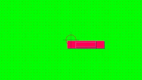 A single red circle centered on a solid vibrant green background screen Stock Footage 340264993