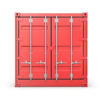 Single red container, front view Stock Illustration