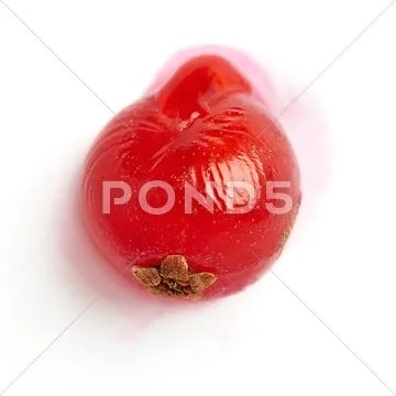 Single Red Currant isolated over white background Stock Photos