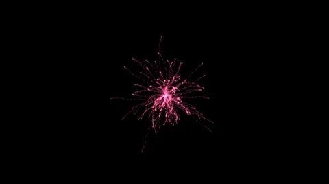 Single Red Firework Explosion on black, green screen and transparent background Stock Footage 1050528