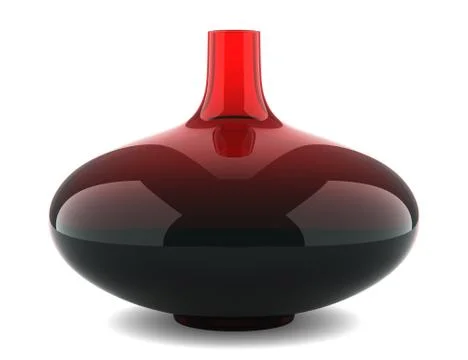 Single red glass vase isolated on white background Stock Illustration