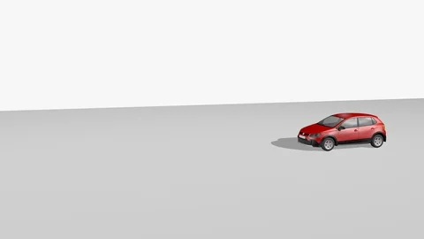 SINGLE RED HATCHBACK CAR CRASH TEST ANIMATION Vídeos de archivo 98592788