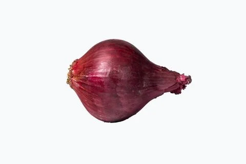 Single red onion bulb isolated on white background Foto stock