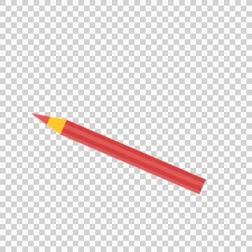 Single red pencil on transparent background Stock Illustration