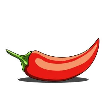 Single red peper isolated on white background Stock Illustration