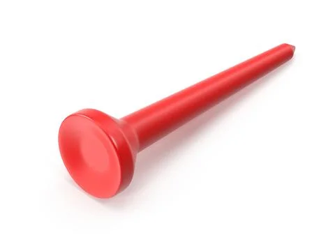 Single Red Plastic Golf Tee Isolated on White Stock Illustration