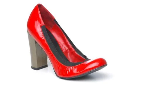 Single red pump. Stock Photos