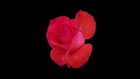 Single Red rose with a black background Stock Photos
