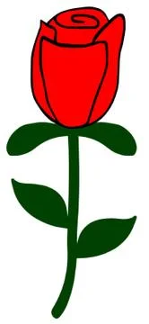 A Single Red Rose Stock Illustration