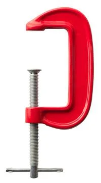 Single red screw clamp Stock Photos
