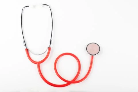 Single red stethoscope Stock Photos