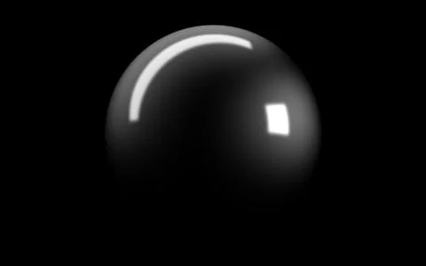 Single reflected 3d rendering of a sphere inside a studio Stock Illustration