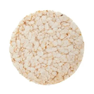 Single rice cake isolated on white background Stock Photos