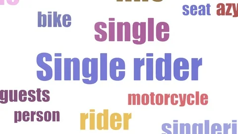 Single Rider Tagcloud Animated Isolated On White Stock Footage 107242073