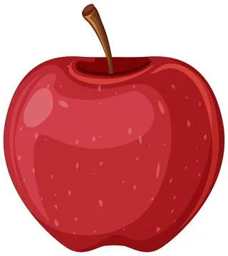 Single Ripe Red Apple Vector Illustration on White Background Stock Illustration