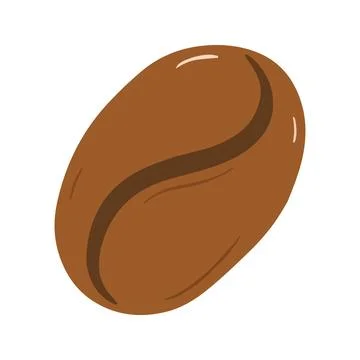 Single Roasted Brown Coffee Bean Illustration Stock Illustration