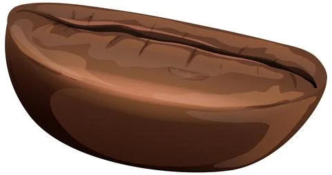 Single Roasted Coffee Bean Vector Illustration on White Background Stock Illustration