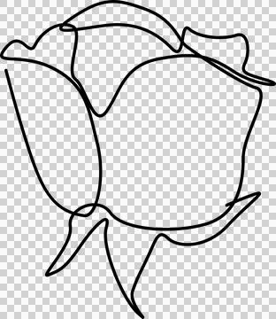 Single rose flower being drawn in minimalist continuous black line design, Stockillustratie
