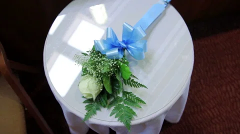 Single Rose On Table Stock Footage 49430507