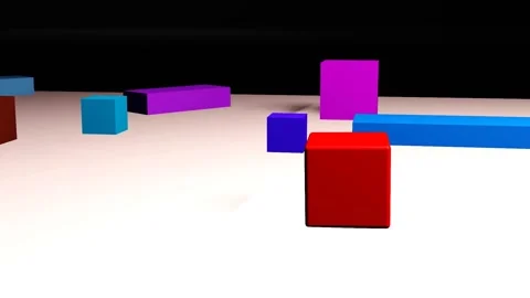 Single rotating cube 3d animation motion graphics. Geometric animation Video stock 260373298