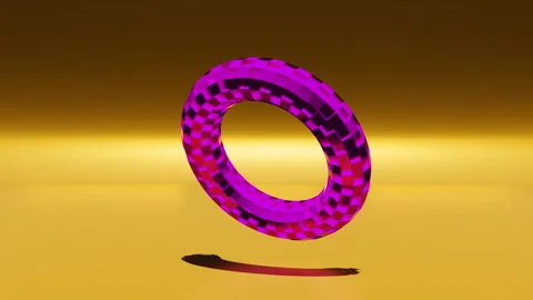 Single rotating ring or circle 3d animation motion graphics Video stock 256133023
