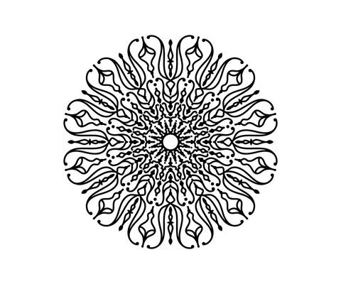 Single round mandala Stock Illustration