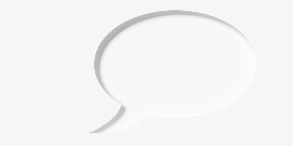 Single round white empty speech bubble or balloon inset on white background w Stock Illustration