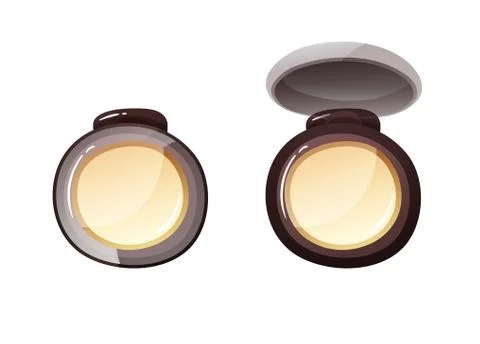 Single round yellow eyeshadows, opened and closed Stock Illustration
