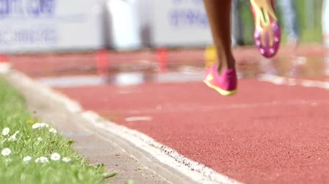 Single runner stadium legs Stock Footage 52680605