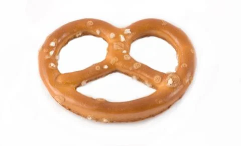 Single salted pretzel Stock Photos