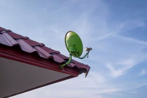 Single Satellite dish Stock Photos
