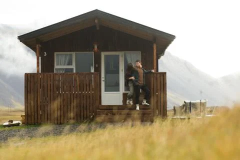 A single Scandinavian house Stock Photos
