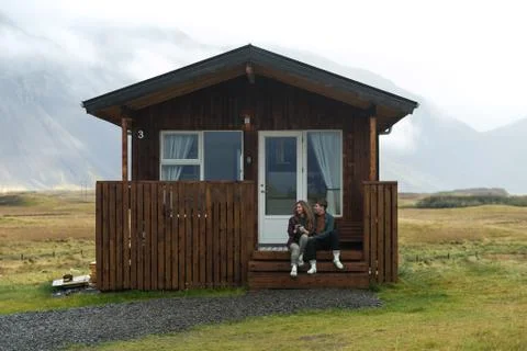 A single Scandinavian house Stock Photos