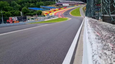 A single-seater formula car on the track alone Stock Footage 296734047