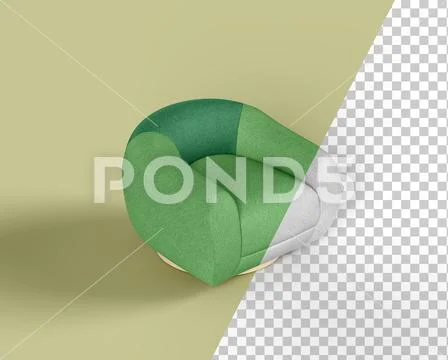 Single-seater sofa mockup, left view PSD Template