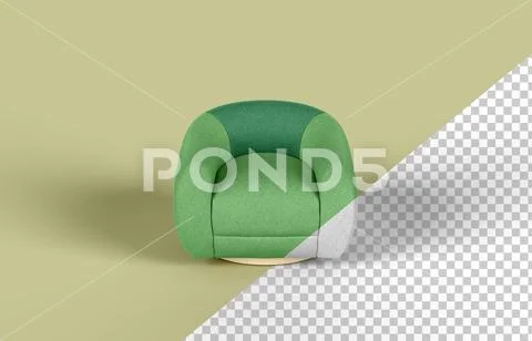 Single-seater sofa mockup, top front view Modello PSD