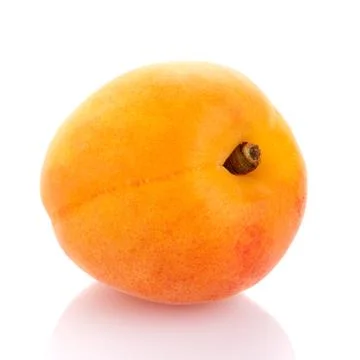 Single separate peach isolated on white background Stock Photos