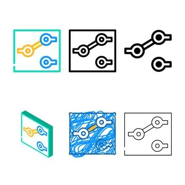 Single series pole double throw electric switch color icon vector Stock Illustration