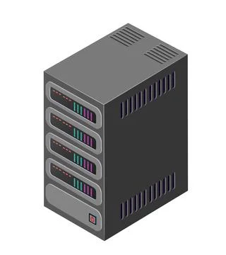 Single server network technology of connection data center Illustrazione stock