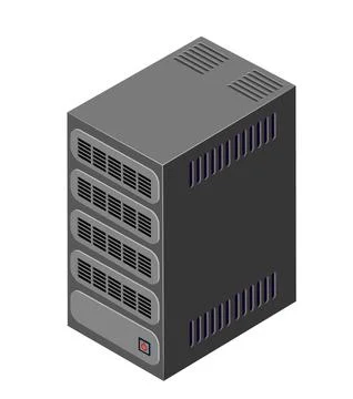 Single server network technology of connection data center Stock Illustration