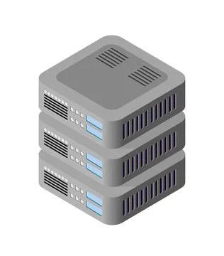 Single server network technology of connection data 3D illustration Stock Illustration
