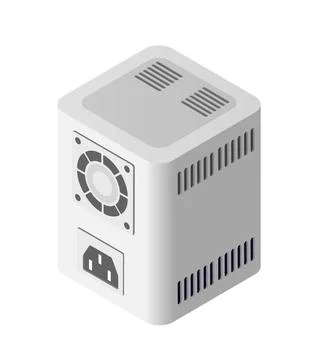 Single server Power Supply adapter technology of connection data Ilustração Stock