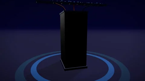 Single server rack cabinet closeup orbit animation Video stock 339334982