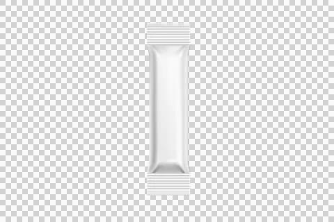 Single serving white stick packet on white background Stock Illustration