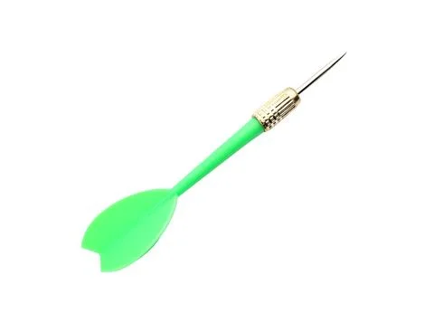Single sharp green dart isolated on white Stock Photos