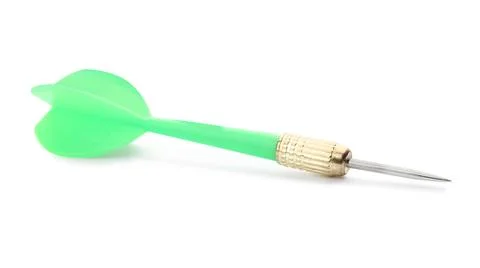 Single sharp green dart isolated on white Stock Photos
