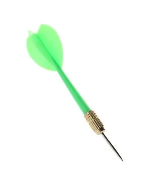 Single sharp green dart isolated on white Stock Photos