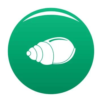 Single shell icon vector green イラスト素材