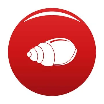 Single shell icon vector red Illustrazione stock